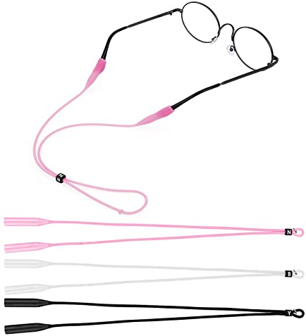Yolev 3 Pezzi Cordino per Occhiali Cinturino Regolabile Laccio Occhiali in Silicone Laccetti per Occhiali da Sole Sportivi Elastici Occhiali da Lettura Cinturino Bambini Uomo