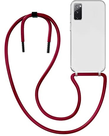 MyGadget Handykette für Samsung Galaxy S20 FE - [ Hülle mit Band abnehmbar & verstellbar ] - Handyhülle mit Handyband zum Umhängen Schnur Case Schutzhülle - Wein Rot