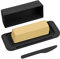 Bamboo Butter Dish with Lid and Knife,Small Butter Keeper for One Stick of Butter,Butter Holder Container for Refrigerator,Countertop,Dishwasher Safe Butter Crock for Kitchen & Fridge,Black