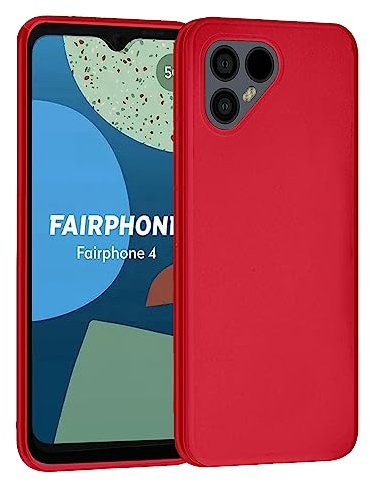 MEMELOKA Hülle Kompatibel mit Fairphone 4, Ultradünne Flexible Matt TPU Silikon Schutzhülle Fairphone 4[rutschfest][Kratzfest], Rot