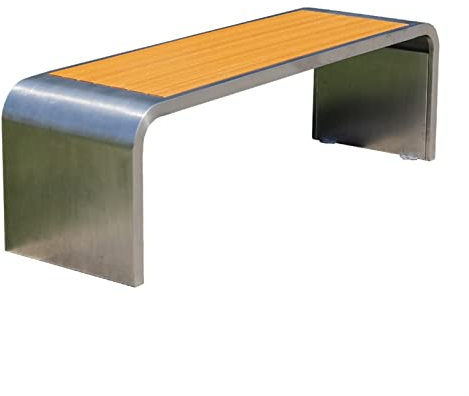 luckxuan Gartenbank Sitzbank Zeitgenössisches Planken Design Outdoor Dining Bank 59/63 Zoll Park Bank Bench Edelstahlbank im Freien Plastik Parkbank/Gartenbank Terrassenmöbel (Size : A)