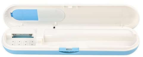 Tragbare UV-Zahnbürsten-Sterilisator-Box, tragbarer Zahnbürstenkopf, saubere Desinfektion, Desinfektionsmittel (blauer Boden)