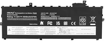 CRLYLC 57Wh 01AV429 01AV430 Laptop Akku für Lenovo ThinkPad X1 Carbon 2017 2018 5th Gen 6th Gen G5 G6 20HR 20KG 20KH 01AV431 01AV494 20HR0021GE 20KGS03900 20KH006MGE SB10K97586 SB10K97588 SB10K97587