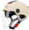 Fahrradhelm Jethelm Rollerhelm, Unisex ECE/DOT-Zertifizierter Mopedhelm, Chopper Retro Vespa Vintage Pilot Fahrradvisierhelm B,54cm-61cm