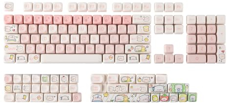 EPOMAKER Pink Piggy MOA Profile Keycaps set 142 Keys PBT Keycaps Dye Sublimation for MX Switch Gaming Mechanical Keyboard Keycap for ANSI layout (Pink Piggy)