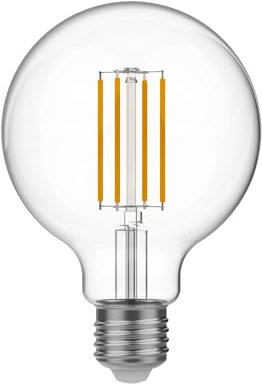 BeBulbs LED-Glühbirne Transparent Globo G95 7W 806Lm E27 2700K Dimmbar