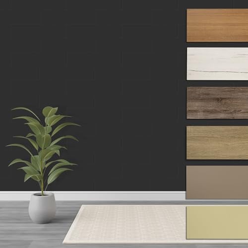 HEXIM Paneele aus MDF - Wandpaneele Wandverkleidung Holzpaneele Natur Wand Holzoptik Innen Holzverkleidung Verblender Dekorpaneele (2,08 m² Black Lead + Montagekleber HexPro P63)
