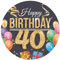 Dekora, Happy Birthday Essbare Oblate, Geburtstagskuchendeko für Kinder, Runder Cake Topper 20 CM (Happy Birthday 40)