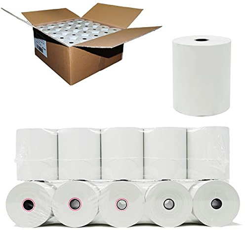 (50 Rolls - 48 GSM) 3 1/8 x 230 Thermal Paper Receipt Rolls fits all Clover POS Cash Register Printers, Star Micronics SCP700 TSP100 TSP300 TSP400