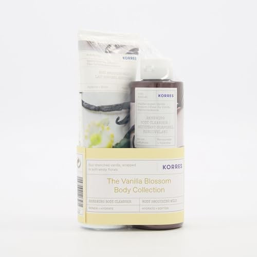 KORRES - The Vanilla Blossom Body Collection | Mediterranean Vanilla Blossom Body Milk 200mL & Renewing Body Cleanser 250mL [Set]