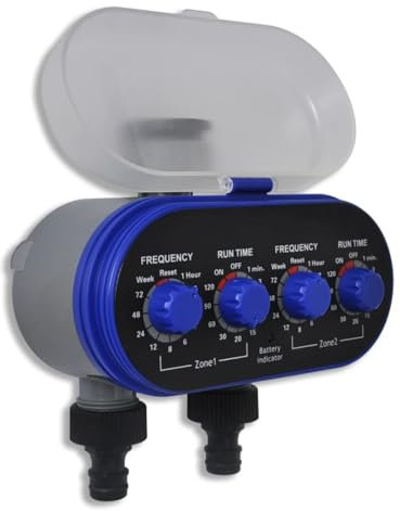 ARKEM Programmatore d'irrigazione da Giardino, per Tutti i Tipi di rubinetti,Programmatore Timer irrigazione elettronico Automatico per orto 2 Vie