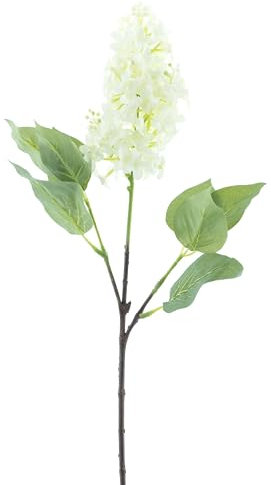 mucplants künstliche Syringa Spray Flieder Stiel Stecker Kunstblume Kunstpflanze ca. 52 cm (Creme)