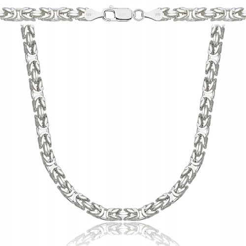 Amar Luxury königskette ketten für herren silber 925, massive Kette, kette herren 55 cm - halskette herren, panzerkette herren 925 silber- herren schmuck, italienische Qualität,Breite 4,5 mm
