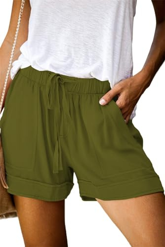 Daspkuwy Womens Shorts Party Flattering Trending Teenager Girls Hot Pants Workout 4 Pockets Ultility Perfect Ladies Cycling Shorts Sage Green XL