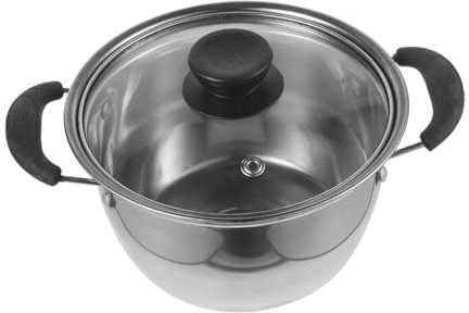 PRETYZOOM Stainless Steel Small Milk Pot with Lid Soup Pot for Cooking Multi-Functional Saucepan for Soup Noodles Hot Pot Kitchen Supplies