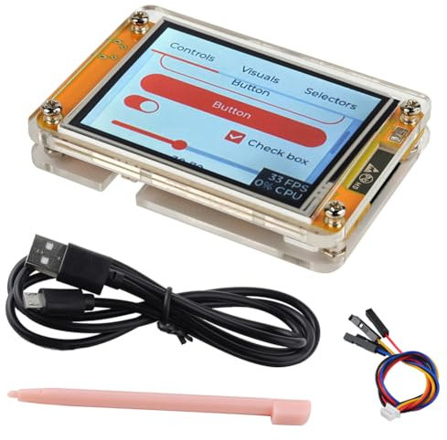 DIYmalls 2.8 Inch ESP32-2432S028R ESP32 Display Resistive Touchscreen 240x320 TFT LCD Module ESP 32 Development Board + Acrylic Housing for Arduino IDE