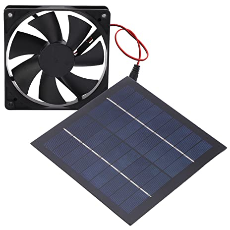 FLEXMAN Solar Powered Fan, 20W Solar Panel IP65 Camping Fan Outdoor Solar Panels Powered Solar Tent Fan for Kitchens Greenhouses Pet Houses Tree Houses Trailers