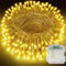 Realky Luces de Navidad con Pilas, 21M 210LED Luces de Árbol, 8 Modos con Función de Memoria Impermeable Luz Cadena Ligera para Jardín, Balcón, Fiesta, Interior - Blanco Cálido
