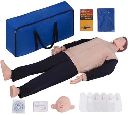 Erste Hilfe Reanimationspuppe CPR Übungspuppe, Professionelle CPR Trainingspuppe für Erwachsene, Realistische Anatomie, Hautfarbe