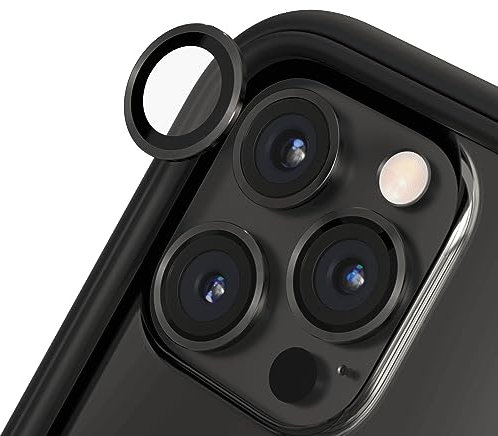 RhinoShield Protection d'objectif en verre trempé 9H compatible avec [iPhone 12 Pro Max] | Résistance aux chocs et aux rayures, haute clarté, protection anti-éclats, techn anti-buée - Gris sidéral