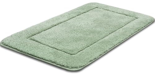 Mixibaby Badteppich rutschfeste,weicher Badezimmerteppich, Wasserabsorbierend Badematte, Maschinenwaschbar, Badvorleger für Dusche, Badewanne und Toilette, Größe:60 cm x 90 cm, Farbe :Mint-Grün