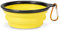 Bols pour chiens de voyage 450 ml, bol pliable pour chiens d'eau et croquettes, en silicone bol portable pour chiens et chats avec mousqueton, accessoires chien et chat (jaune)