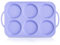 Highkit 10cm Giant Silicone Yorkshire Pudding Tray with Metal Handles,6 Cup Non Stick Jumbo Silicon Yorkshire Pudding Tin,Large Muffin Top Moulds for Baking Pan,Oven,Egg Bites,Whoopie Pie, Tart, Blue
