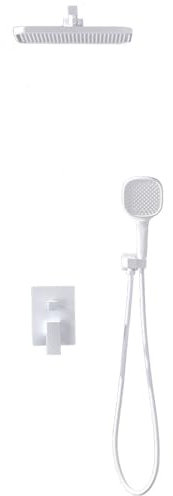 BiaoTeng Duschsystem Unterputz Set 3Mode mit Handbrause Duschsystem Wandmontage Duschamaturenset Regendusche Unterputz Weiß