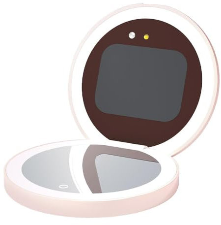 kkiuop Smart Make-up-Spiegel, LED-Fülllicht, Make-up-Spiegel, Sonnenschutz, Erkennung, Make-up-Spiegel, Kamera, UV-Smart, mit tragbarem Make-up