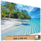 TRIOSK Sichtschutz Garten Deko Zaun Plane Blickdicht groß mit Zaunblende Motiv Malediven Strand Tropical Beach für Balkon Terrasse Zaunelement Doppelstabmatten Gartenzaun PVC 250x150 cm