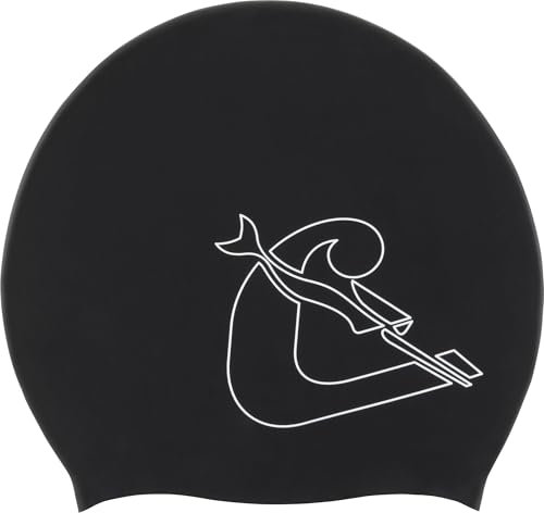 CRESSI Loira Long Hair Swim cap, Cuffia da Nuoto in Silicone Unisex Adulto, Nero/Bianco, M