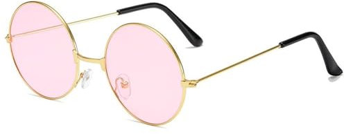 TNDVIC 1 pz occhiali da sole rotondi occhiali da sole in metallo per donna uomo occhiali,A,rosa