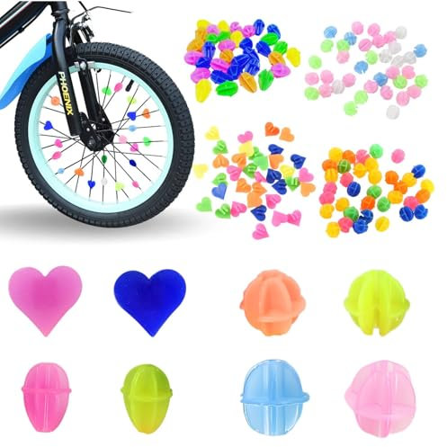 Lyivisk 144 Stück Bunte Fahrradspeichen-Deko für Kinder, Speichenperlen & Speichenklicker in leuchtenden Farben, Cooles Fahrradzubehör für Mädchen und Jungen