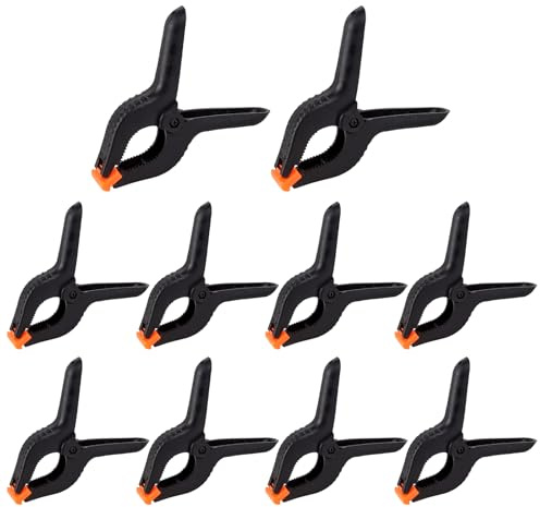 JJWNMLL 10Pcs Nylon Spring Clamps 6 Inch,Woodworking Heavy Duty Spring Clip | Plastic Clips Set for DIY Projects,Arts,Wood Working Crafts, Muslin Paper Photo Background