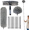 Kit De Dépoussiérage Haute Portée De 6m, Kit De Plumeau Haute Portée avec Perche Télescopique Réglable De 1,5 À 4,9 M, Brosse Téléscopique De Nettoyage Et Tête en Microfibre pour Toiles D'Araignée