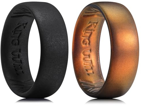 King Will Herren Silikon-Ehering - 1,8 mm ultradünner Ring mit metallischem Schimmer und komfortablem Innen-Griffdesign, hypoallergener Gummiring für Fitnessstudio, Arbeit, Reisen
