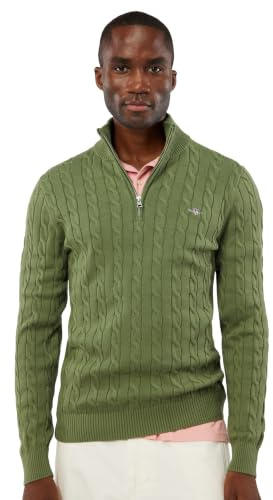 GANT Mens Cotton Half Zip Long Sleeve