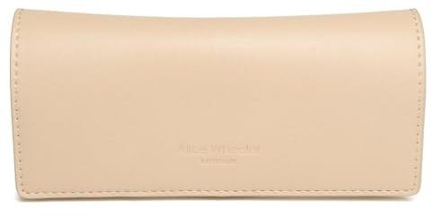 Alice Wheeler London Rome Glasses Case – Unisex Nappa Collection – Soft-Touch Vegan Leather, Magnetic Closure, Gift Boxed – 17 x 7 x 3.5 cm – Black, Tan