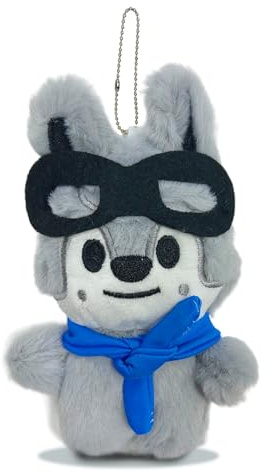 STAY Plüsch Schlüsselanhänger, 12cm SKids Rucksack Anhänger, Plüschpuppe | Plüschpuppe Schlüsselanhänger, Schlüsselanhänger, Plüsch Keychain, Kpop Merch für Fans(Wolf)