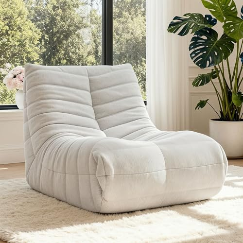 HealthRelife Sitzsack im Togo-Stil mit Memory-Schaum, Bean Bag Bodensofa | Komprimierter Schaumstoffsessel,Boneless Sofa,Bodenstuhl mit Rückenlehne