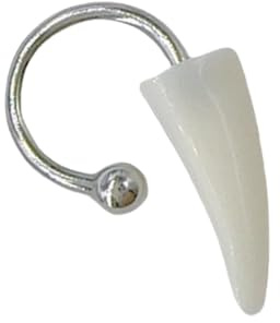 Maigridy Kunstharz-Piercing, Punk-Fang-Lippenringe, C-Form, Hufeisen-Barbell für Halloween, übertriebenes Körperpiercing, Schmuck, Lippen-Ornament, C-förmiger Hufeisenring, Einheitsgröße, Wie