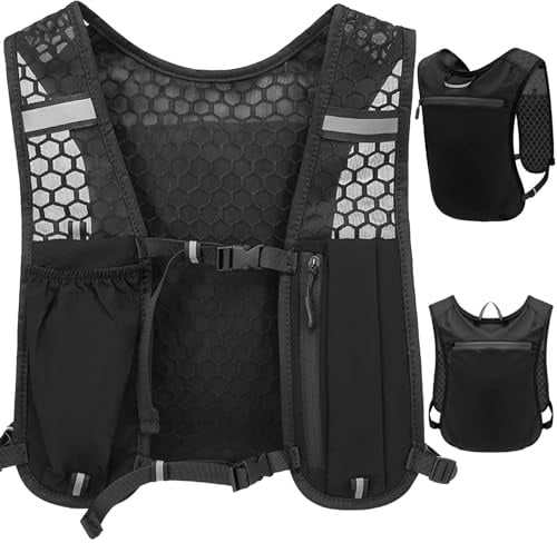 Gilet de Course et Trail Ultraléger pour Homme et Femme, Sac à Dos Running Réglable et Réfléchissant pour Marathon, VTT, Cyclisme, Randonnée et Plein Air
