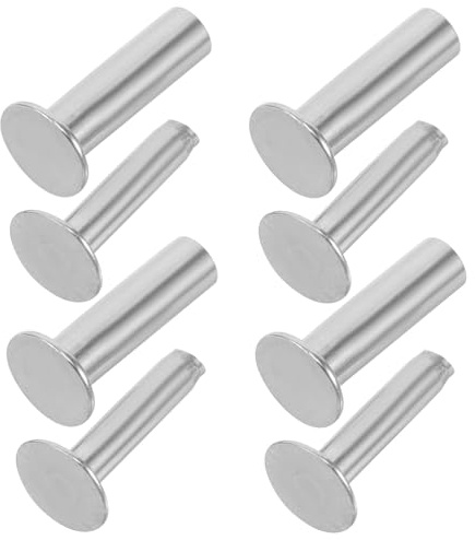4 Paar Edelstahl Nieten für Küchenmessergriffe, Selbstgemacht Reparatur | Messergriff Restaurierung und Werkzeugpflege, Sichere Befestigung, Klassisches Design, Silber