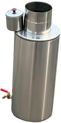 Ysyqkn Stoves Water Tank Serbatoio Acqua Stufa Tenda Riscaldamento Montaggio Veloce Acciaio Inox Adatto per Campeggio Uso Domestico, 11.4 Cm X 19 Cm