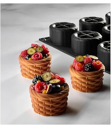 PAVONI Stampo in Silicone Panier PX43127 Pavoflex 12 Monoporzioni Effetto Cestino Mousse Semifreddi Dolci Moderni Forno e Freezer -40°C/+280°C Antiaderente Made in Italy