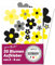 Blumen-Aufkleber-Set Blümchen schwarz-gelb I Flower-Power Sticker für Fahrrad Laptop Handy Küche Bad Fahrzeug-Aufkleber I wetterfest I kfz284