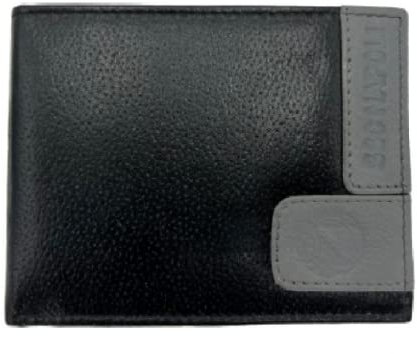 portefeuille en cuir noir enzo castellano ssc napoli, bleu, Classique