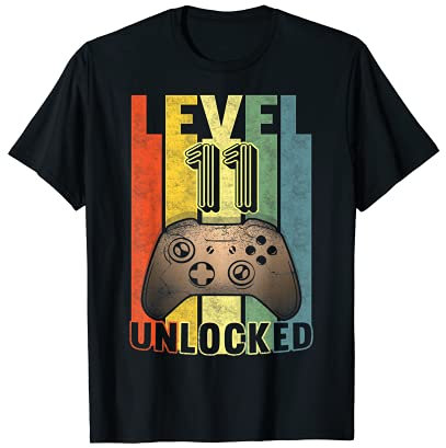 11 Jahre Level Unlocked T Shirt Idee 11. Gaming Geburtstag