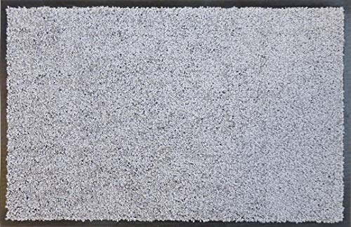oKu-Tex Eco-Clean Schmutzfangmatte, Fußmatte, Läufer, rutschfest & waschbar, recycelt, für innen, silbergrau, hellgrau, silber, 90 x 120 cm