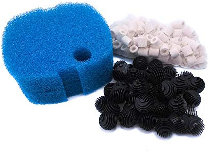 AquaOne Filtermaterial Set Außenfilter HW 302 702 Bio Balls Keramik Ringe 2 Schwämme